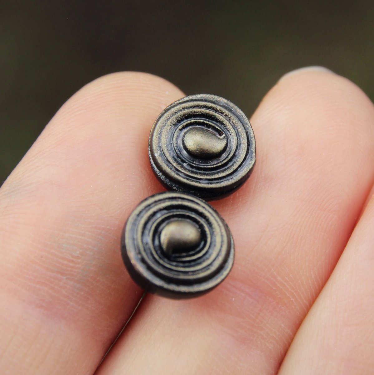 Spirálky, fimo náušnice pecky, elegantní, malé