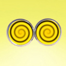 Náušnice Žluto-černé spirály