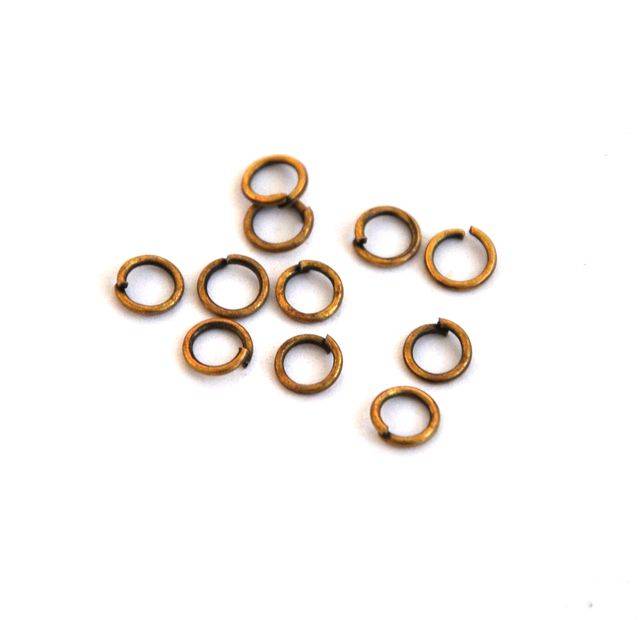 Spojovací kroužek 5 mm - 50 ks - staroměděný