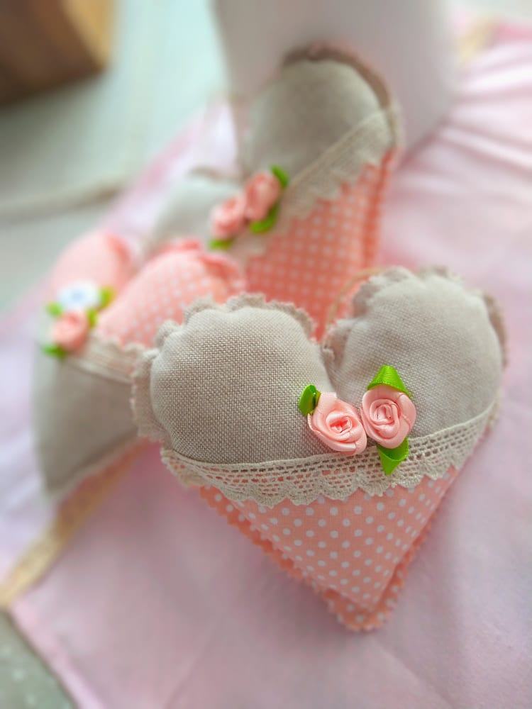 Dekorační srdce něžný puntík oranžové