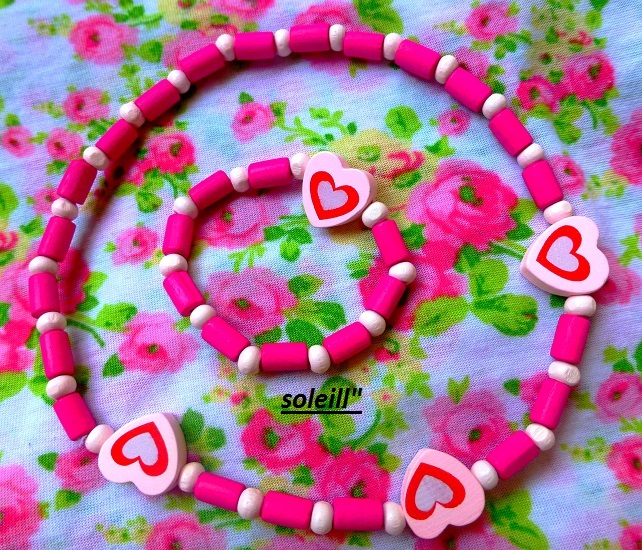 Růžový náramek + náhrdelník