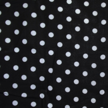 Bavlněná látka - metráž - bílý puntík na černé - š. 160 cm