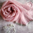 Popel z růží - vintage šál s krajkou