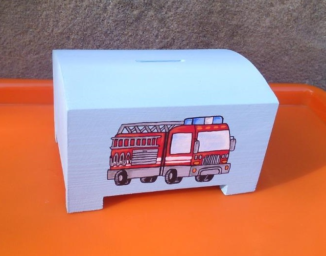 Malovaná pokladnička - Hasiči