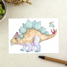 Dinosauří pohlednice - stegosaurus