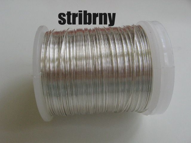 Měděný drát-stříbrný tl.0,3/0,5/0,8/1 mm