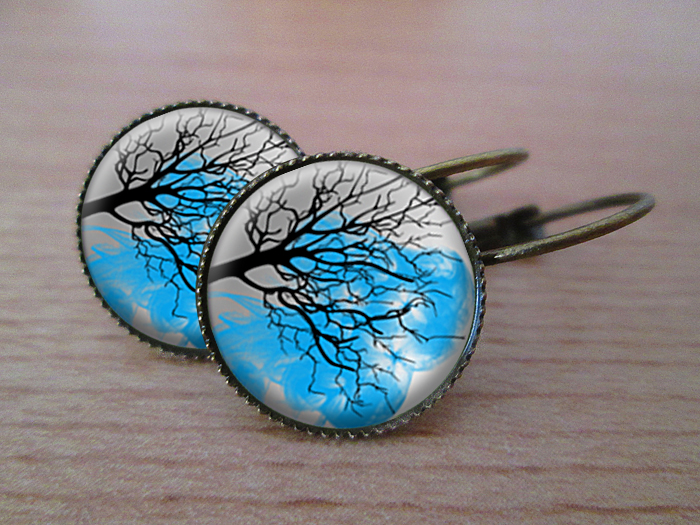 VINTAGE VISACÍ NÁUŠNICE - Strom v bouři