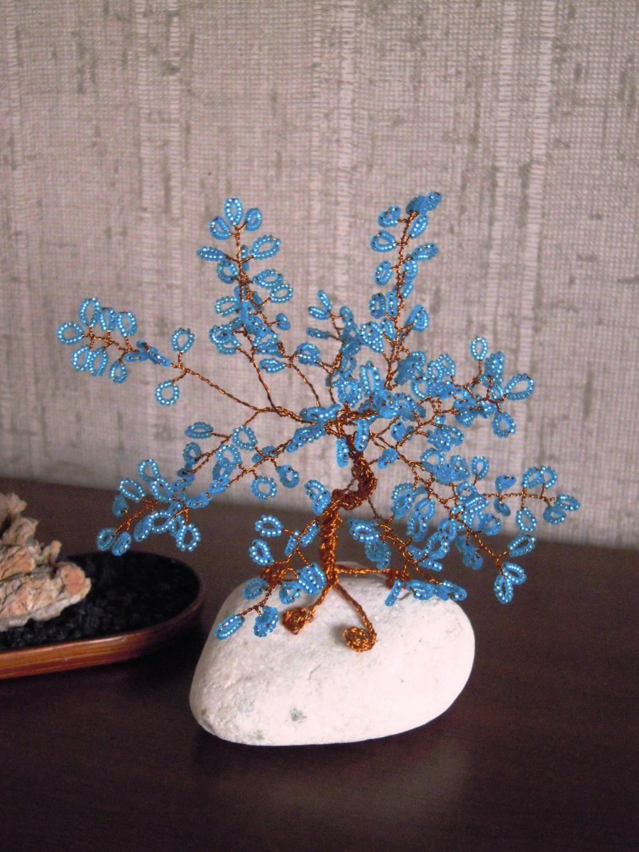 Korálkový stromeček - modrá krása