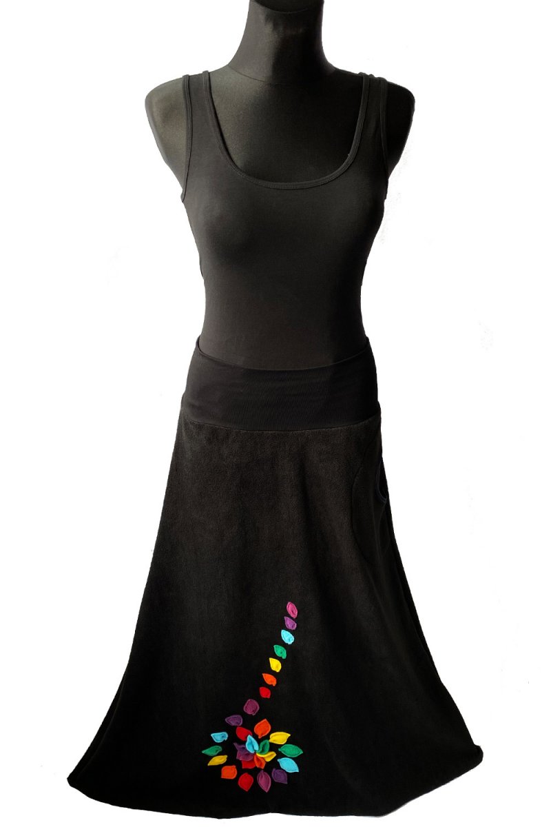 Dlouhá fleecová sukně s čakrovým květem