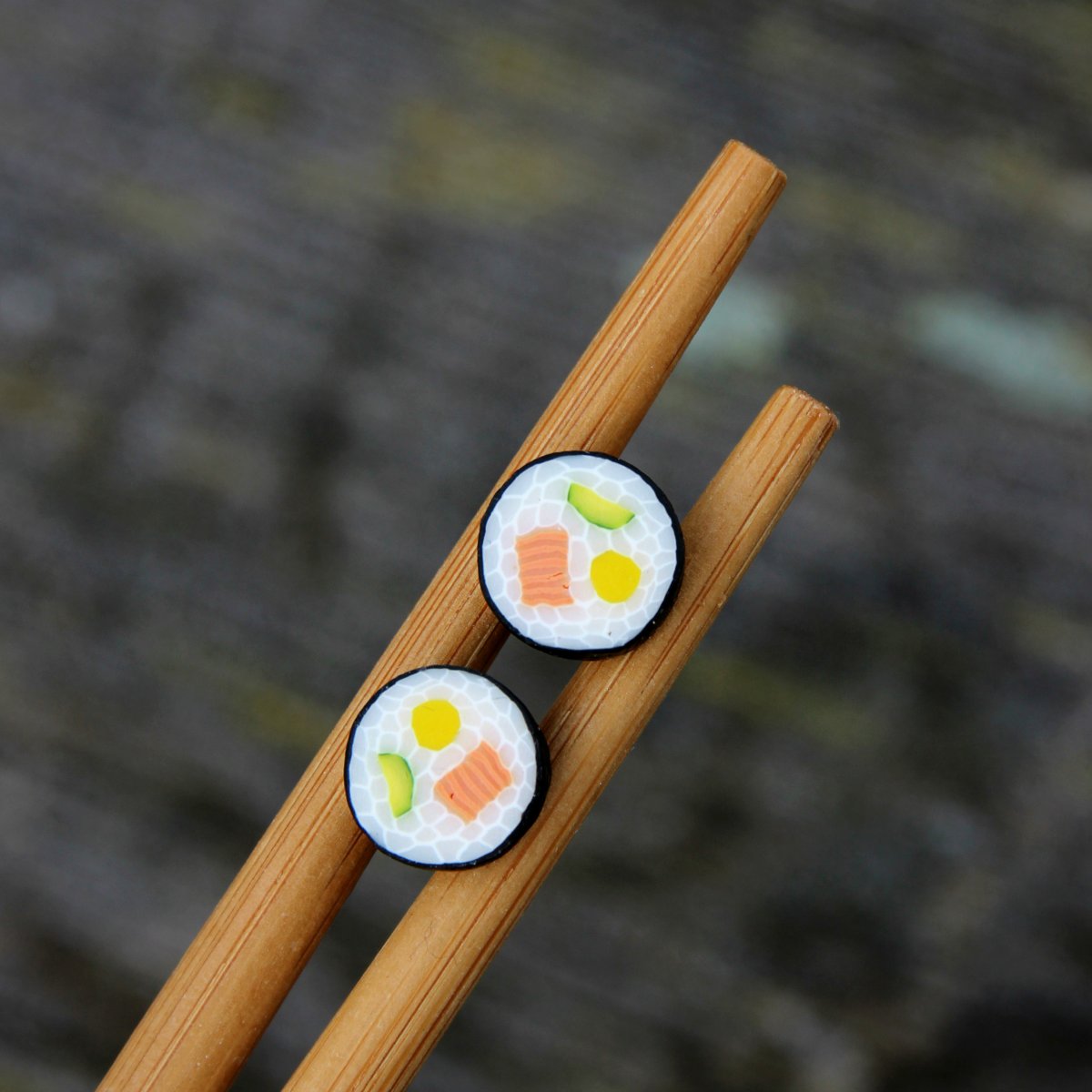 Sushi (pecky) náušnice fimo polymer