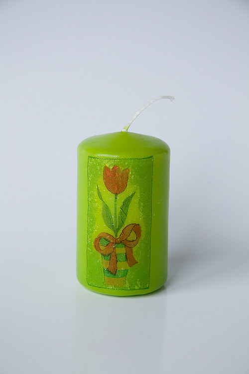 Svíčka s tulipánem