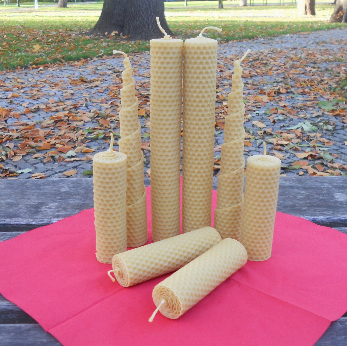 Velká sada svíček ze včelího vosku