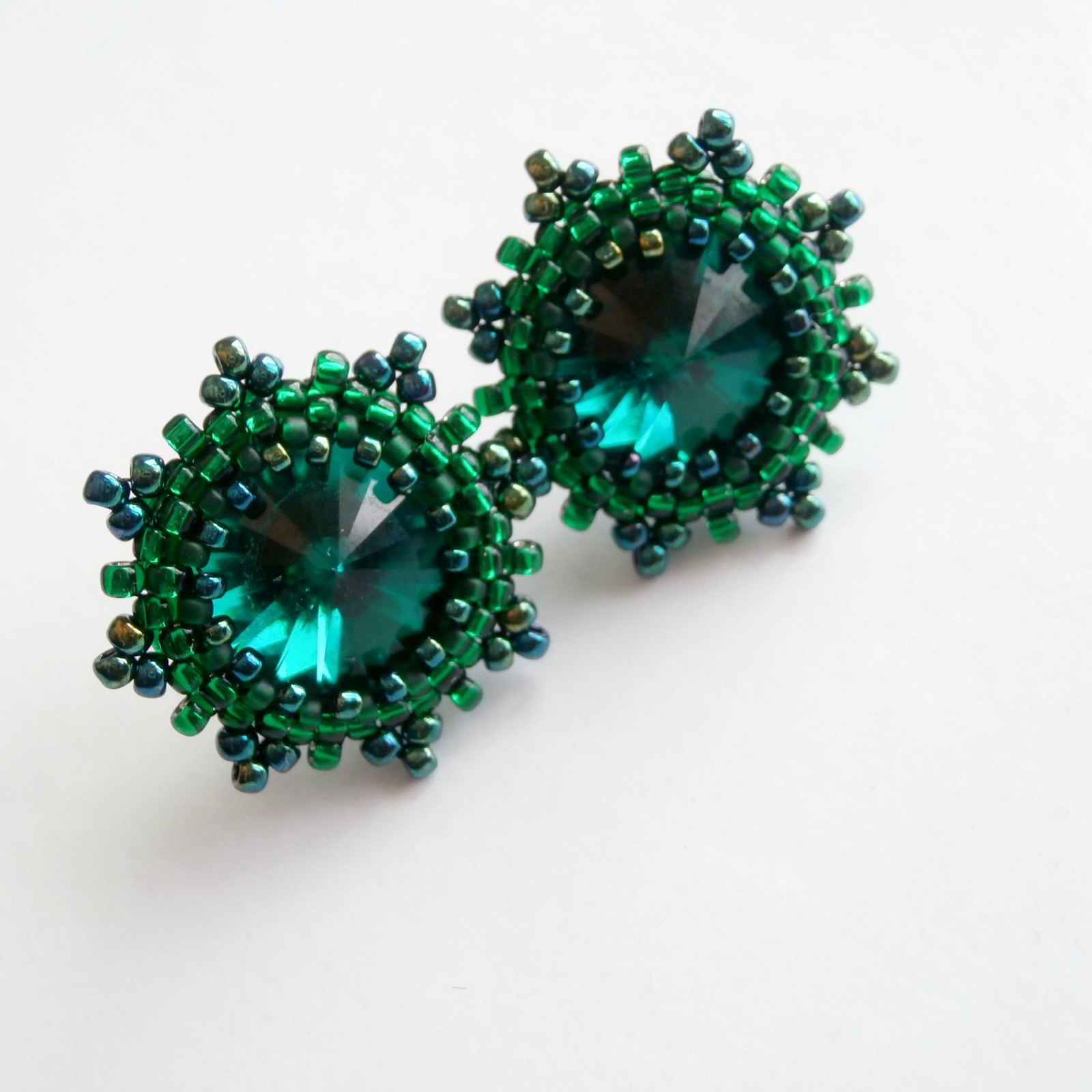 Smaragdové swarovski náušnice