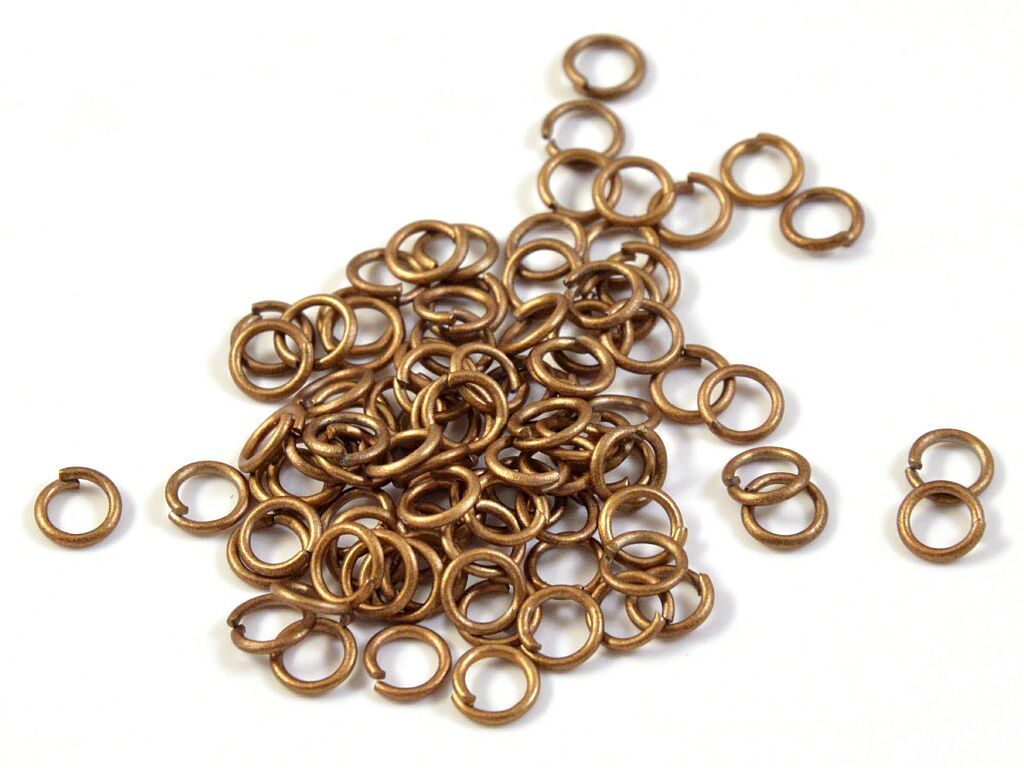 Kroužky 5 x 0,7 mm, staroměď, 100 ks