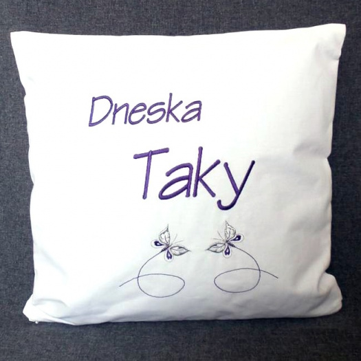 Komunikační polštářek "DNES ANO - DNESKA TAKY" bílá