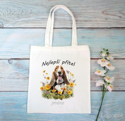 Nákupní taška Basset se jménem