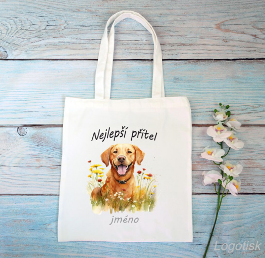 Nákupní taška Labrador 2 se jménem