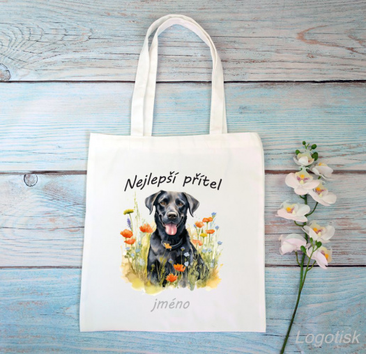 Nákupní taška Labrador se jménem