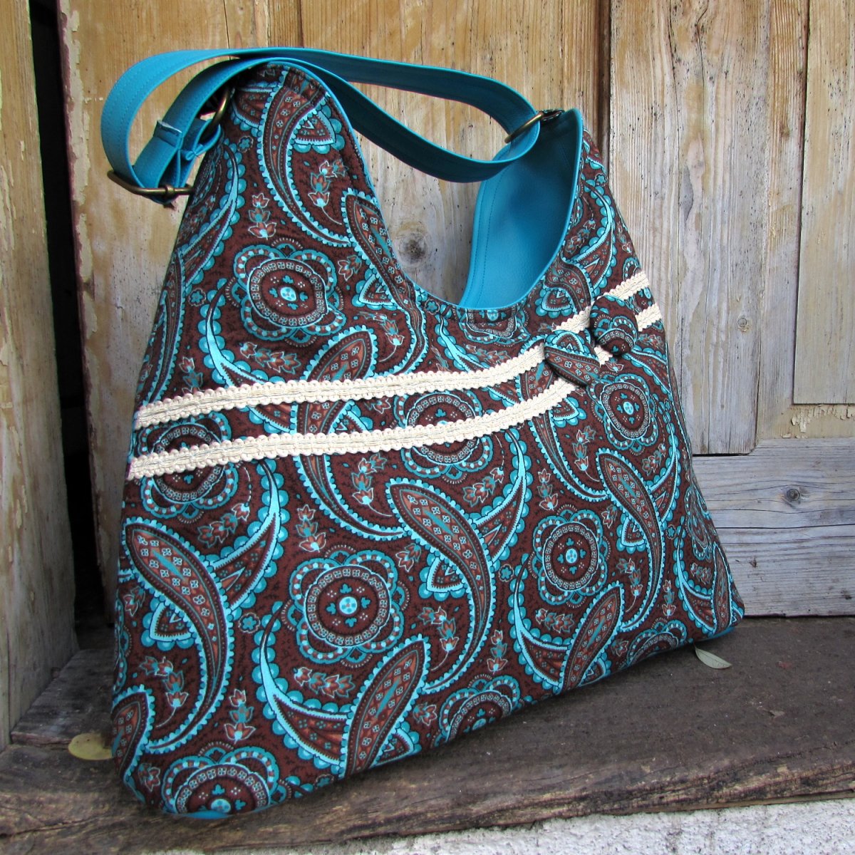 kabelka ornamenty tyrkysové