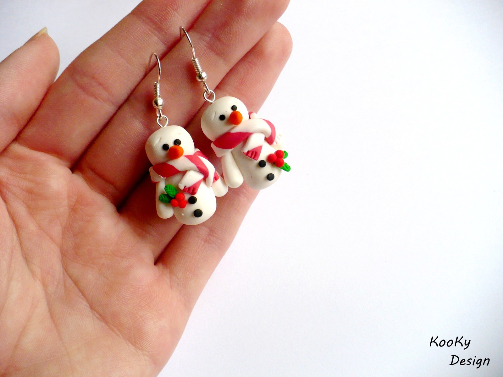 Visací náušnice - sněhuláčci