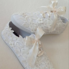 Tenisky bílé letní plátěné krajkové ivory