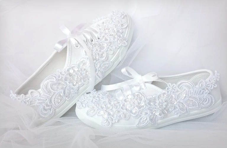 Tenisky bílé krajkové