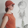 boho háčkovaný klobouček terakota