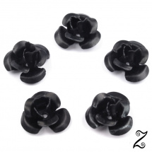 Kovová růžička, černá, 12 mm (10ks)