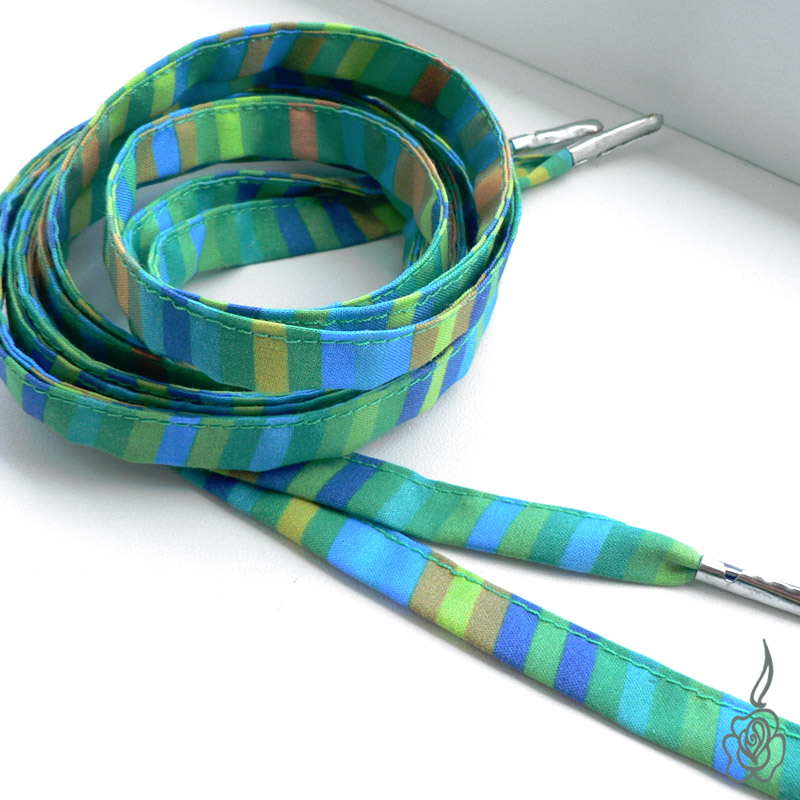 Modrozelené pruhované tkaničky č.19