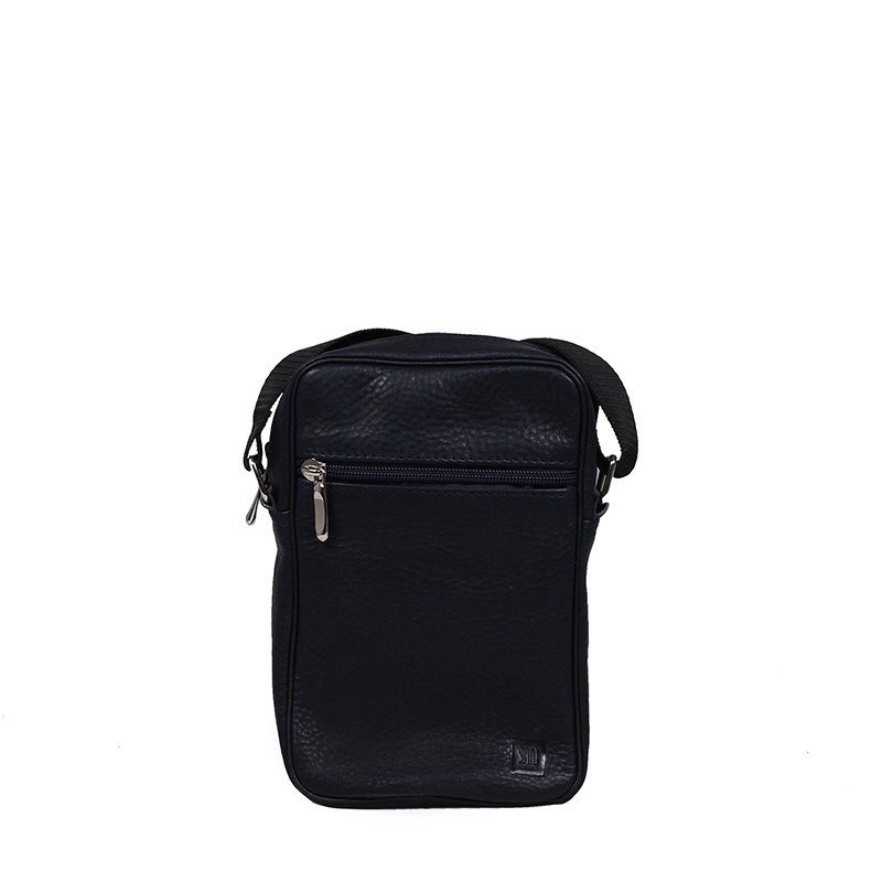 Malá kožená taška tm. modrá -20%