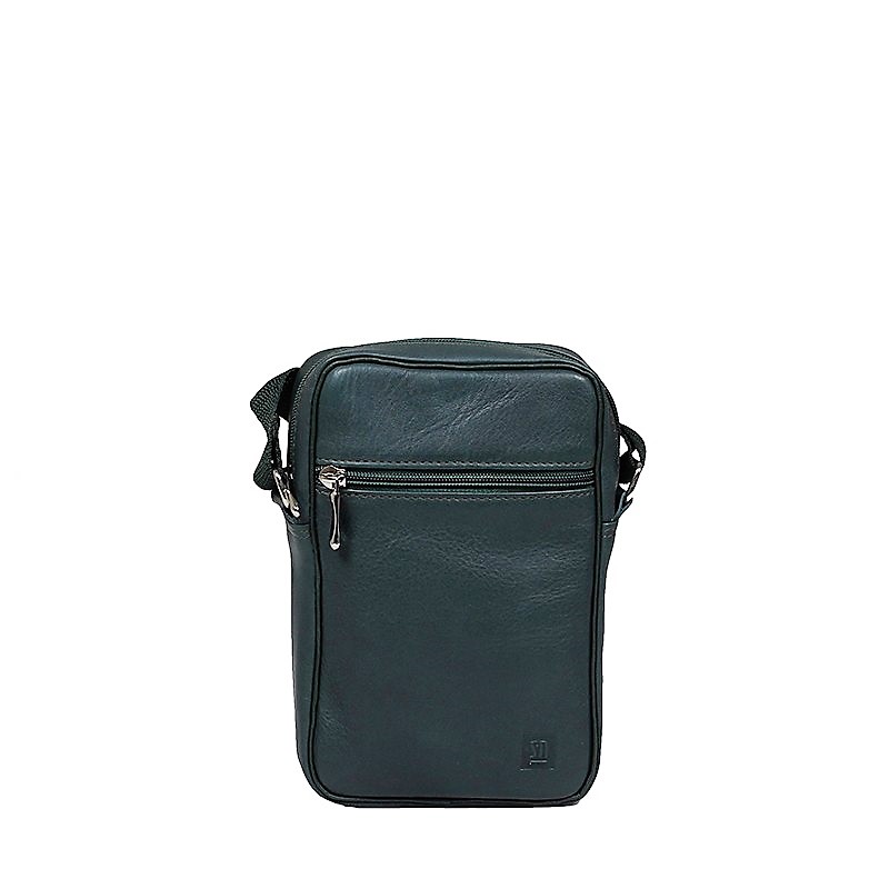 Malá kožená taška tm. zelená (sleva z 990,-)