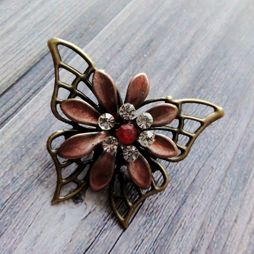 Motýlí červená brož