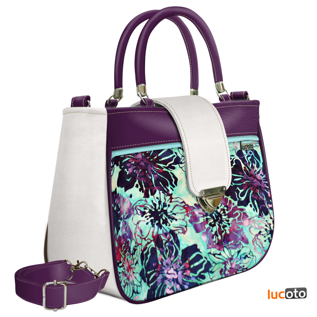 Tootsi One Batik white , violet and turquoise 