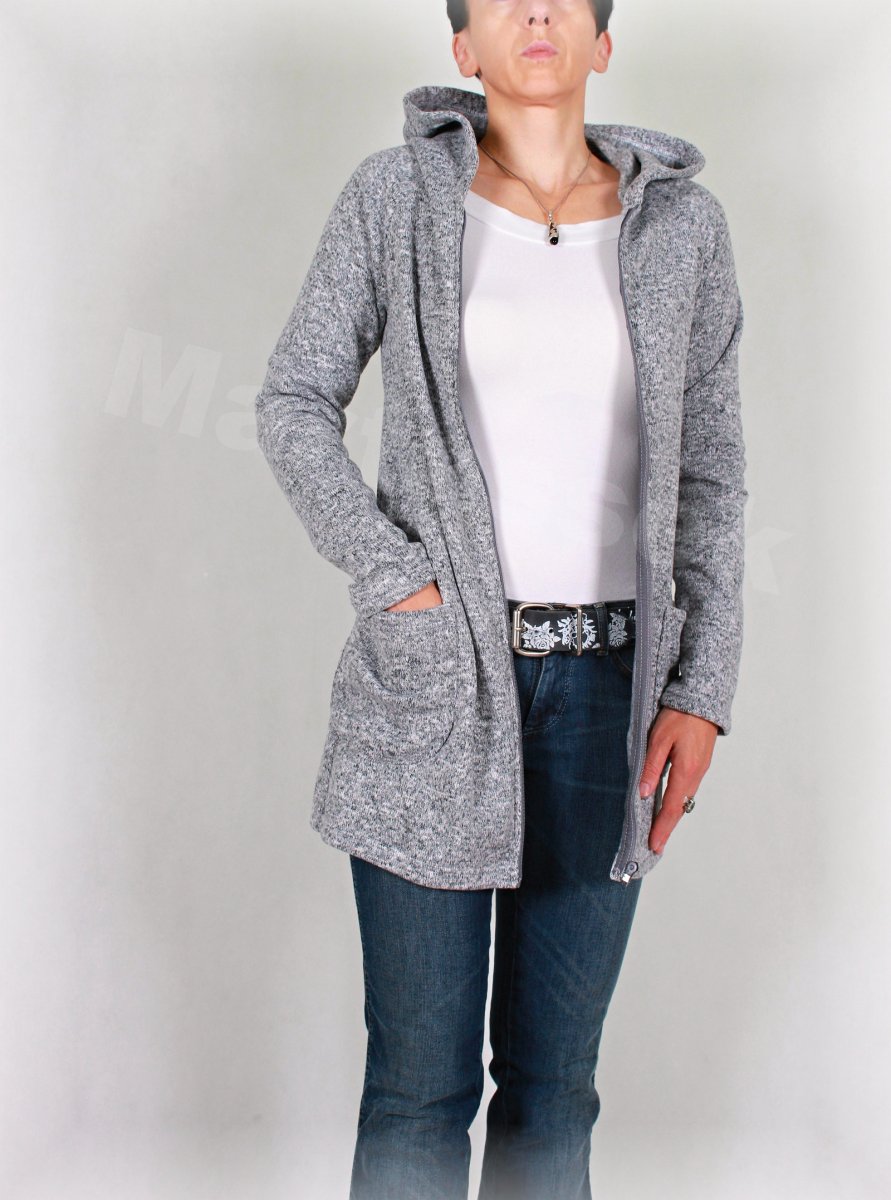 Kabátek s kapuckou z hřejivého úpletu (více barev)