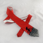 Hedvábná kravata s cyklistou do kopce - černo-červená 3368012