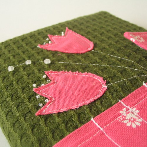 S jarními tulipánky - obal na knihu, diář...