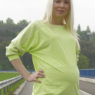 těhotenská TUNIKA 3/4 kimono rukáv, světle zelená