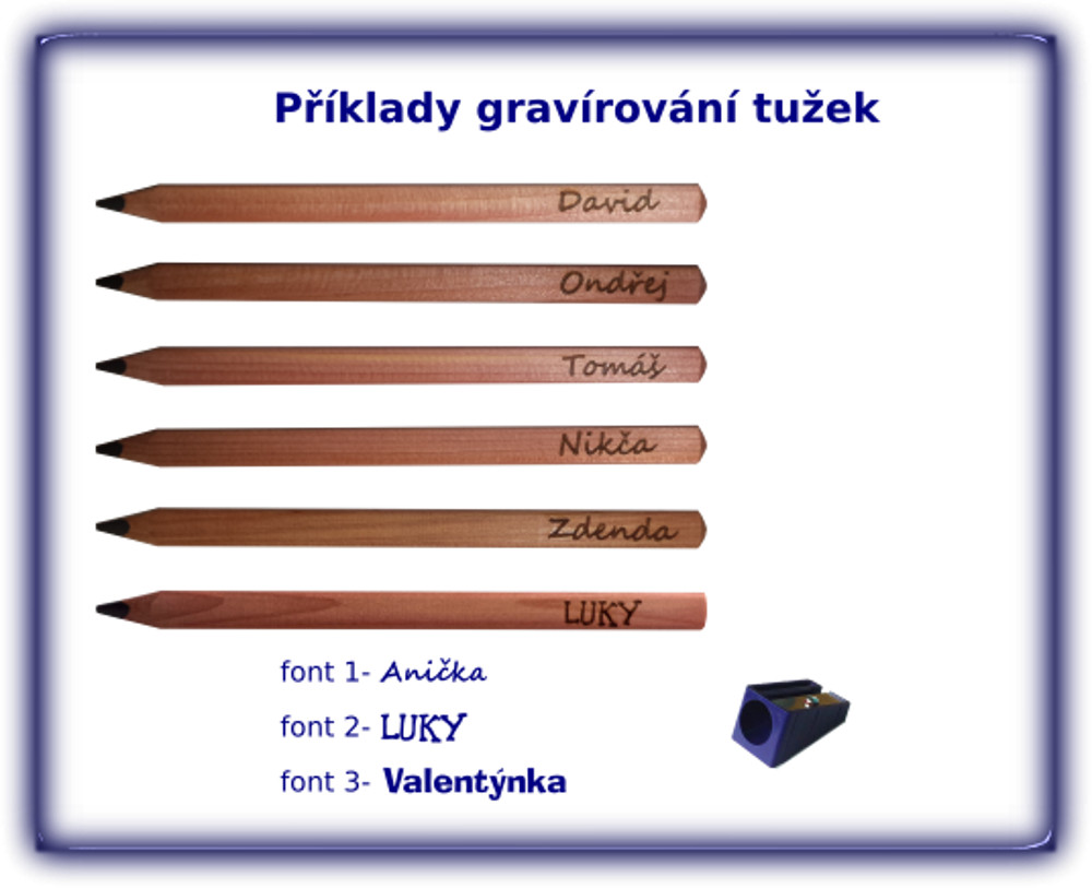 tužky se jmény