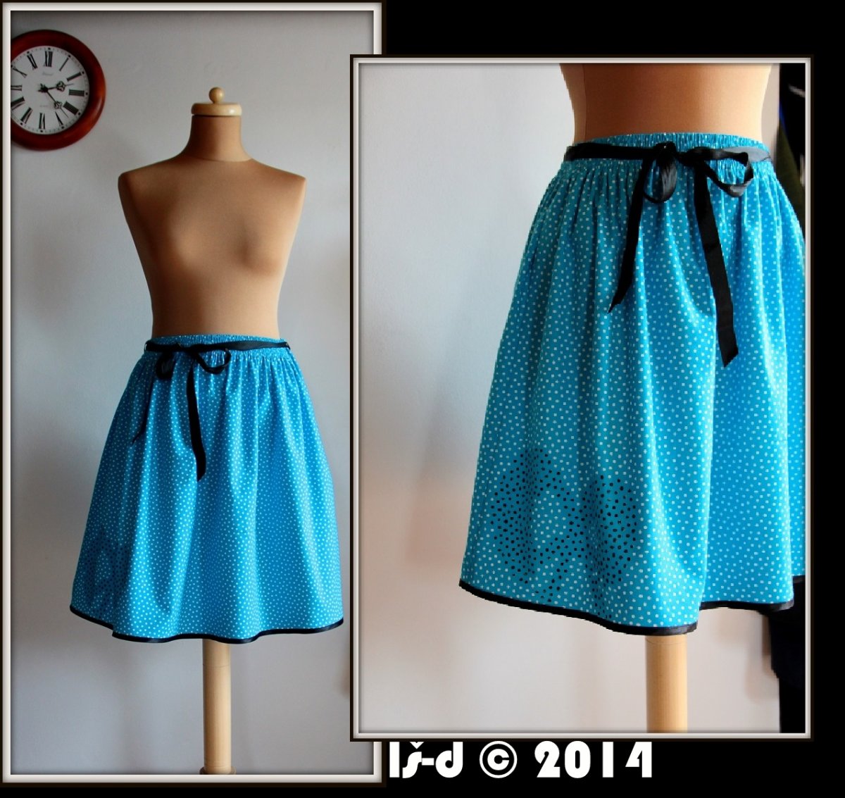 SLEVA - Mašličkovaná - bíločerný puntík