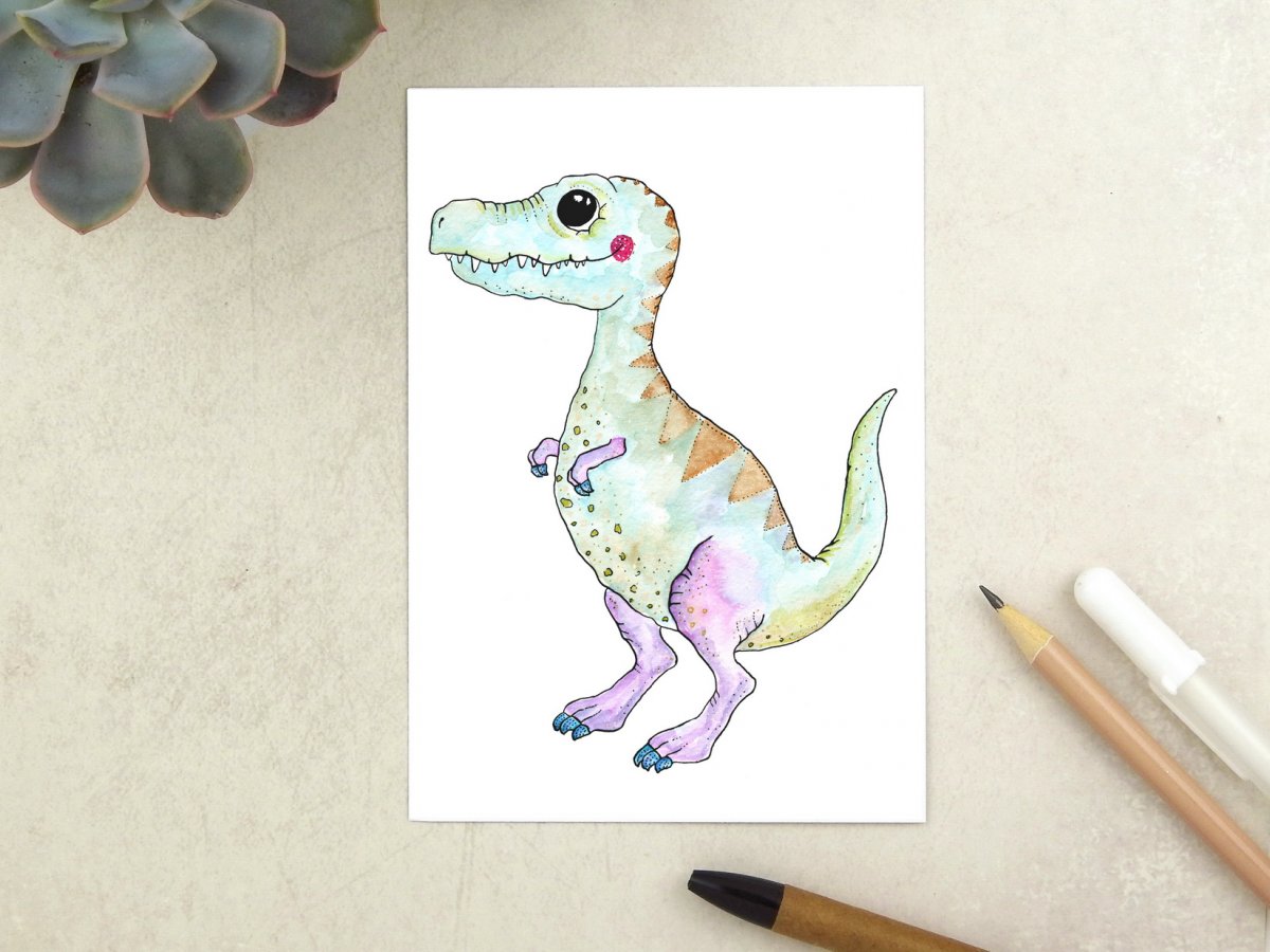 Dinosauří pohlednice - tyranosaurus rex