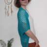 multifunkční vesta/šála/kardigan tyrkys