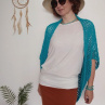 multifunkční vesta/šála/kardigan tyrkys