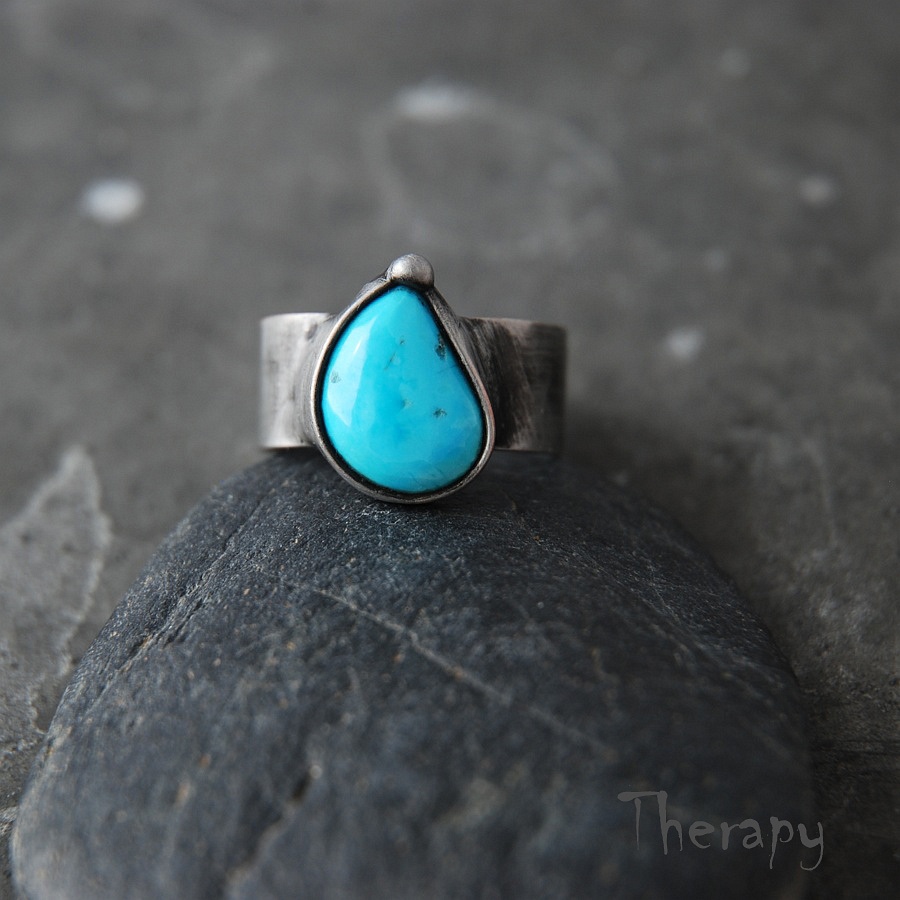 Prsten s pravým tyrkysem