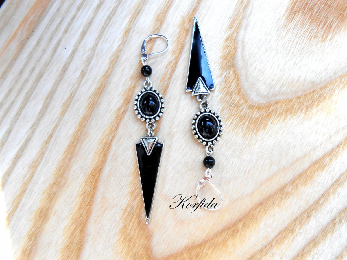 Náušnice černé s patinou (493/16)