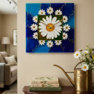 Kopretinová louka - ručně malované hodiny