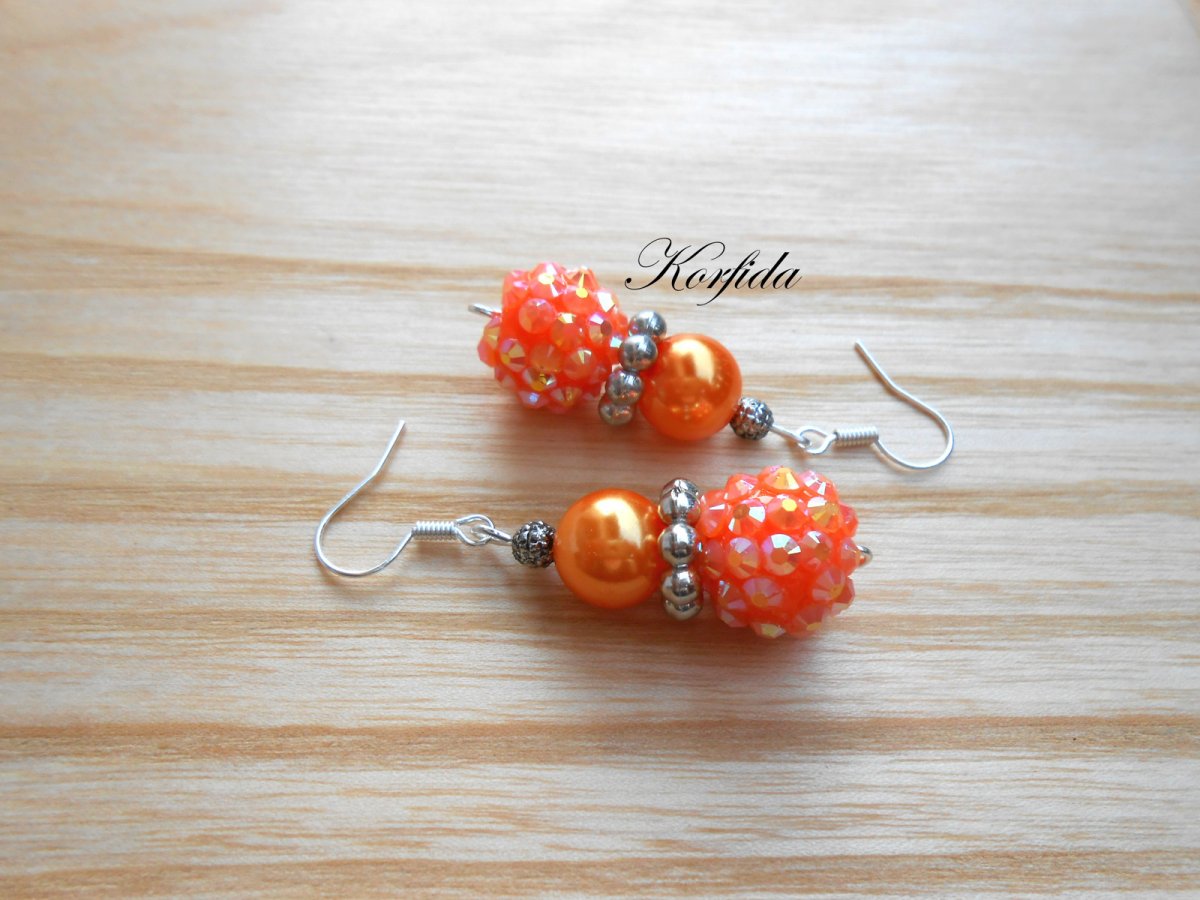 Náušnice oranžové AB efekt (432/16)