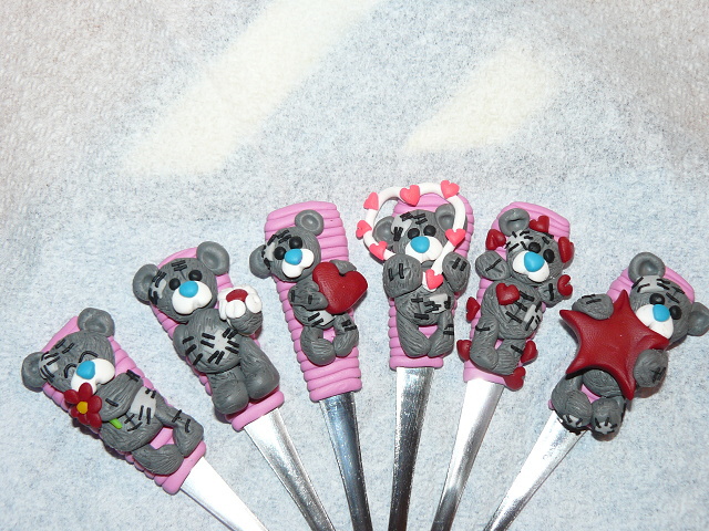 Sada lžiček se sešívanými medvídky