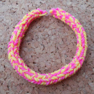 Náramek růžová+žlutá z gumiček Loom Bands 