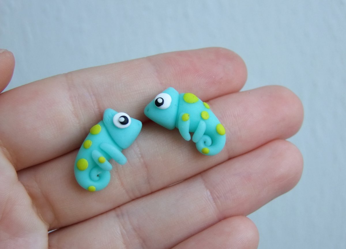 chamíci fimo náušnice