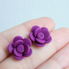 Náušnice - purpurové květinky